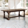 18th Century English Oak Trestle Dining Table with Turned Supports