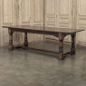 18th Century English Oak Trestle Dining Table with Turned Supports