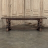 18th Century English Oak Trestle Dining Table with Turned Supports