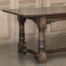 18th Century English Oak Trestle Dining Table with Turned Supports