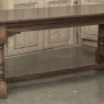 18th Century English Oak Trestle Dining Table with Turned Supports