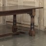 18th Century English Oak Trestle Dining Table with Turned Supports