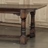 18th Century English Oak Trestle Dining Table with Turned Supports