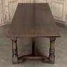 18th Century English Oak Trestle Dining Table with Turned Supports
