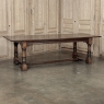 18th Century English Oak Trestle Dining Table with Turned Supports