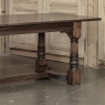 18th Century English Oak Trestle Dining Table with Turned Supports