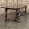 18th Century English Oak Trestle Dining Table with Turned Supports