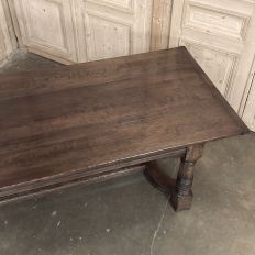 18th Century English Oak Trestle Dining Table with Turned Supports