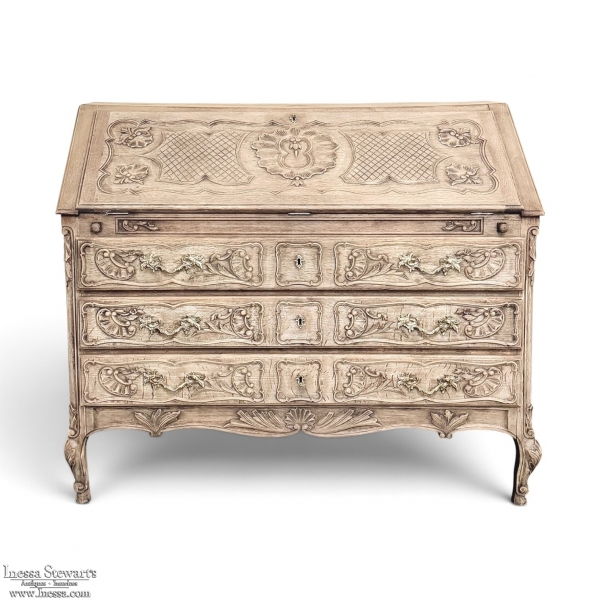 18th Century French R&eacute;gence Period Carved Oak Secretary Desk