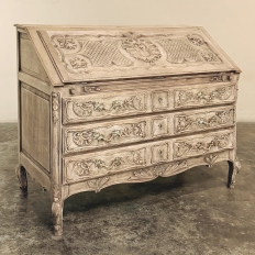 18th Century French Régence Period Carved Oak Secretary Desk