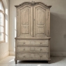 18th Century Liégeois Régence Period Stripped Oak Linen Press