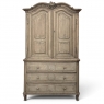18th Century Liégeois Régence Period Stripped Oak Linen Press