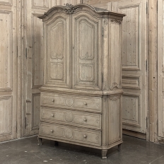 18th Century Liégeois Régence Period Stripped Oak Linen Press