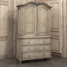 18th Century Liégeois Régence Period Stripped Oak Linen Press