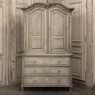 18th Century Liégeois Régence Period Stripped Oak Linen Press