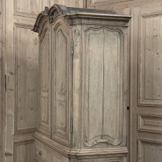 18th Century Liégeois Régence Period Stripped Oak Linen Press