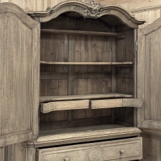 18th Century Liégeois Régence Period Stripped Oak Linen Press