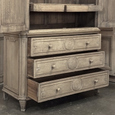 18th Century Liégeois Régence Period Stripped Oak Linen Press