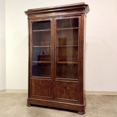 19th Century French Louis Philippe Mahogany Bookcase with Glazed Doors