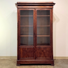 19th Century French Louis Philippe Mahogany Bookcase with Glazed Doors