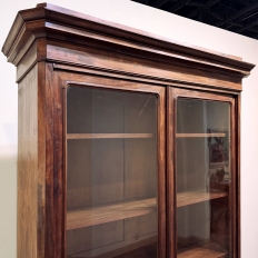 19th Century French Louis Philippe Mahogany Bookcase with Glazed Doors