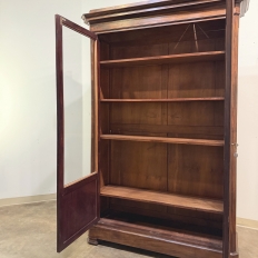 19th Century French Louis Philippe Mahogany Bookcase with Glazed Doors