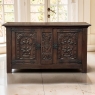 French Gothic Revival Oak Coffer Buffet with Iron Hardware