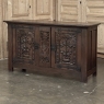 French Gothic Revival Oak Coffer Buffet with Iron Hardware