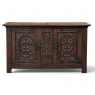 French Gothic Revival Oak Coffer Buffet with Iron Hardware