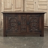 French Gothic Revival Oak Coffer Buffet with Iron Hardware