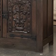 French Gothic Revival Oak Coffer Buffet with Iron Hardware
