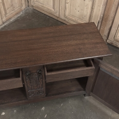 French Gothic Revival Oak Coffer Buffet with Iron Hardware