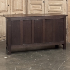 French Gothic Revival Oak Coffer Buffet with Iron Hardware