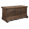 19th Century Gothic Revival Carved Oak Trunk with Hand-Forged Ironwork