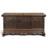 19th Century Gothic Revival Carved Oak Trunk with Hand-Forged Ironwork