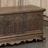 19th Century Gothic Revival Carved Oak Trunk with Hand-Forged Ironwork