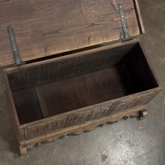 19th Century Gothic Revival Carved Oak Trunk with Hand-Forged Ironwork