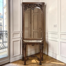 19th Century French Louis XIV Marble Top Console with Mirror