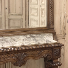 19th Century French Louis XIV Marble Top Console with Mirror