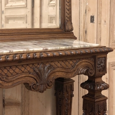 19th Century French Louis XIV Marble Top Console with Mirror