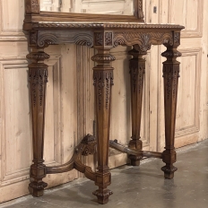 19th Century French Louis XIV Marble Top Console with Mirror