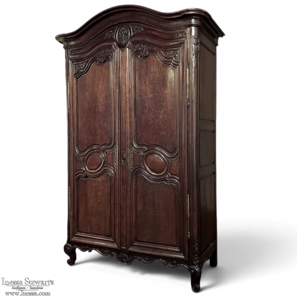 Early 19th Century Normandy Solid Mahogany Country French Armoire