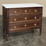 Antique French Louis XVI Mahogany Commode with Carrara Marble