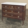 Antique French Louis XVI Mahogany Commode with Carrara Marble
