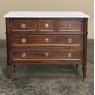 Antique French Louis XVI Mahogany Commode with Carrara Marble