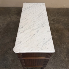 Antique French Louis XVI Mahogany Commode with Carrara Marble