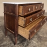 Antique French Louis XVI Mahogany Commode with Carrara Marble