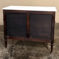 Antique French Louis XVI Mahogany Commode with Carrara Marble