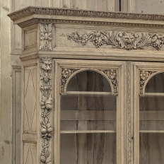 19th Century French Renaissance Hunt Stripped Oak Bookcase