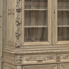 19th Century French Renaissance Hunt Stripped Oak Bookcase